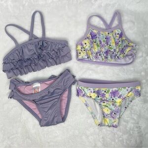 18 Mo Swim Bundle! Girls' Lavender & Floral 2 Pc Swim, Cat & Jack/Wonder Nat